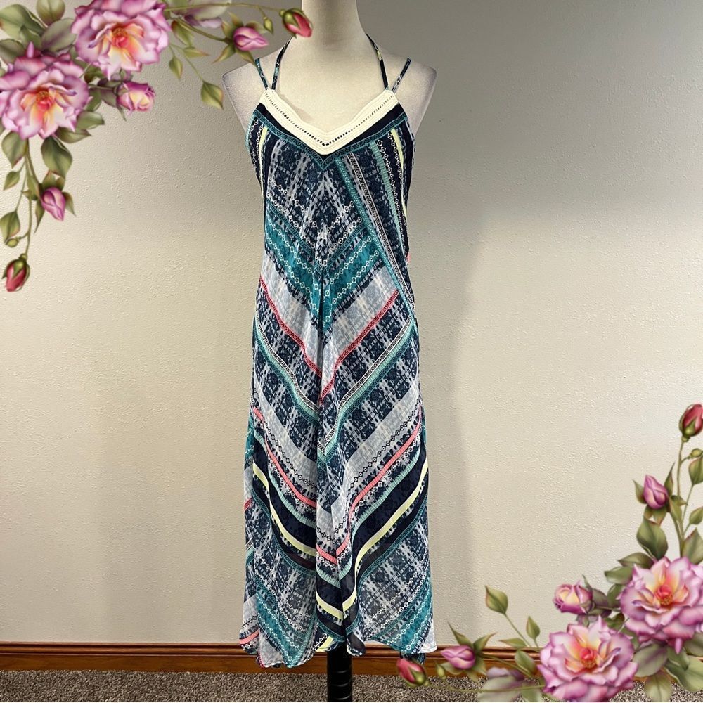 Maurice’s Striped asymmetrical Maxi Dress size small
